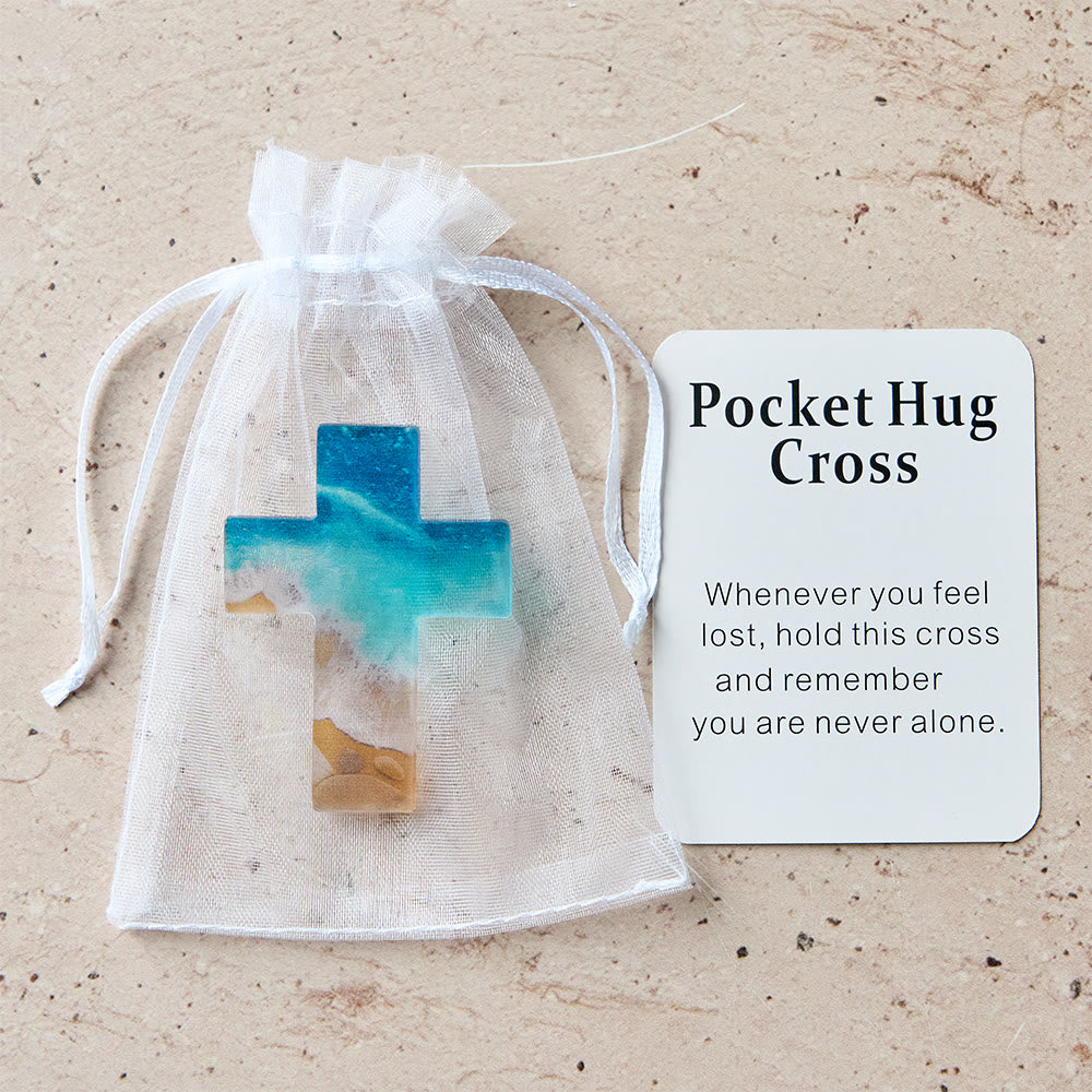 Christianartworkshop Beach-Scene Acrylic Pocket Cross: Gentle Hope for Daily Carry - image 8