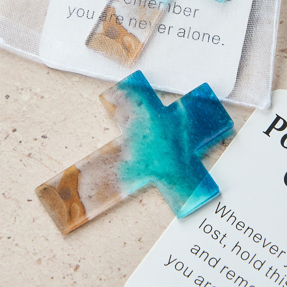 Christianartworkshop Beach-Scene Acrylic Pocket Cross: Gentle Hope for Daily Carry - image 3