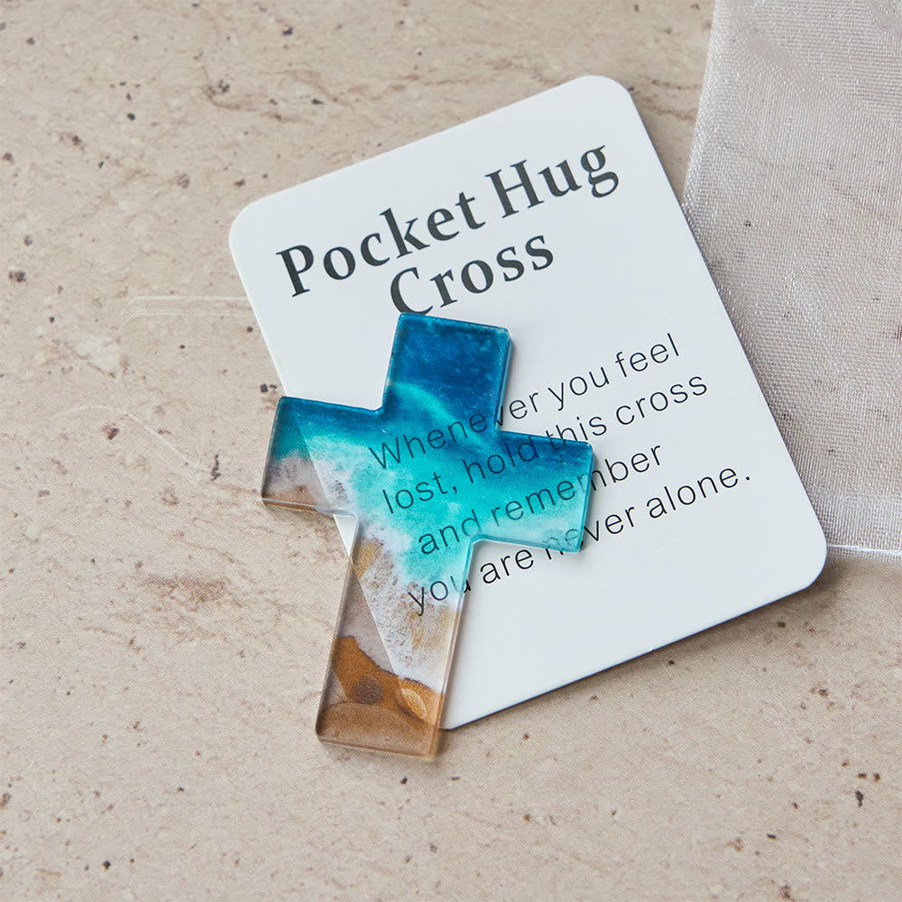 Christianartworkshop Beach-Scene Acrylic Pocket Cross: Gentle Hope for Daily Carry - image 5