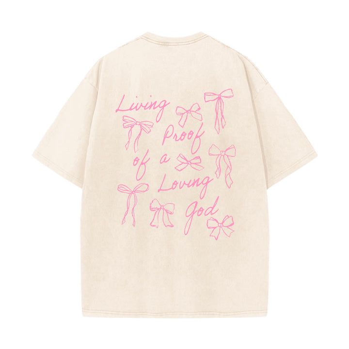 Christianartworkshop Living Proof Of A Loving God Unisex Washed T-shirt - Beige - 4XL - image 0