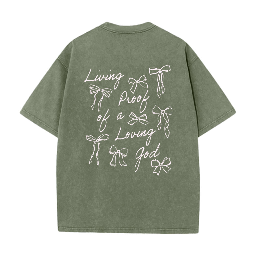 Christianartworkshop Living Proof Of A Loving God Unisex Washed T-shirt - Army Green - 4XL - image 13