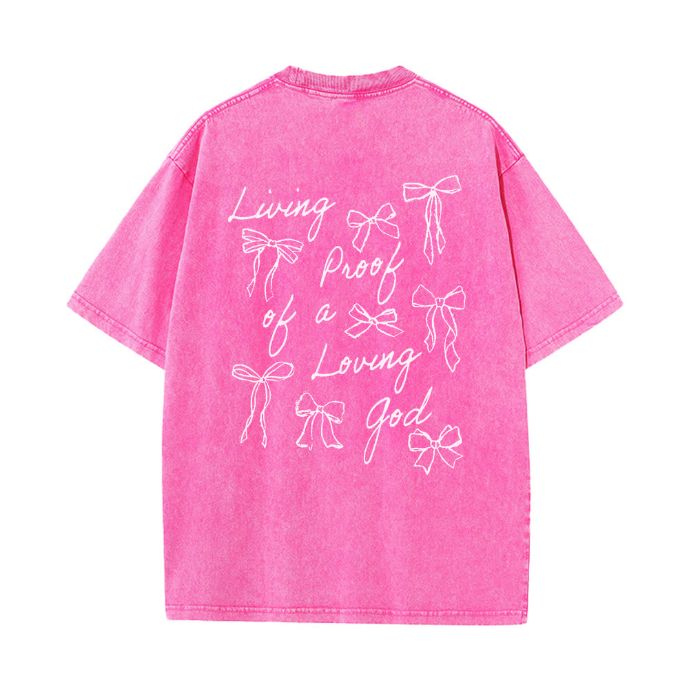 Christianartworkshop Living Proof Of A Loving God Unisex Washed T-shirt - Pink - 4XL - image 7