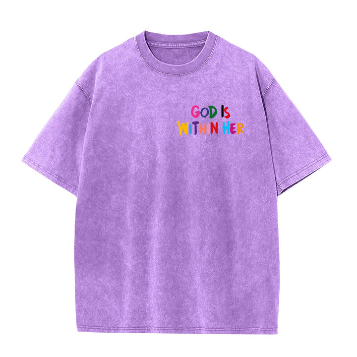 Christianartworkshop God Is Within Her She Will Not Fall Unisex Washed T-shirt - image 12