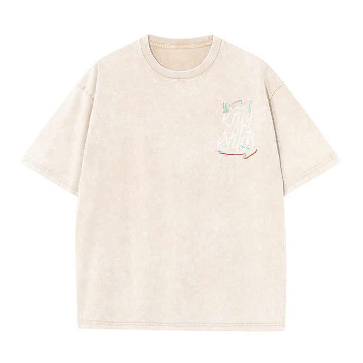 Christianartworkshop King Of Kings Unisex Washed T-shirt - image 4