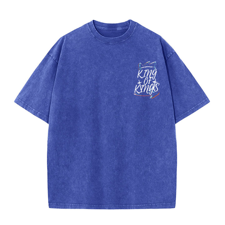 Christianartworkshop King Of Kings Unisex Washed T-shirt - image 6
