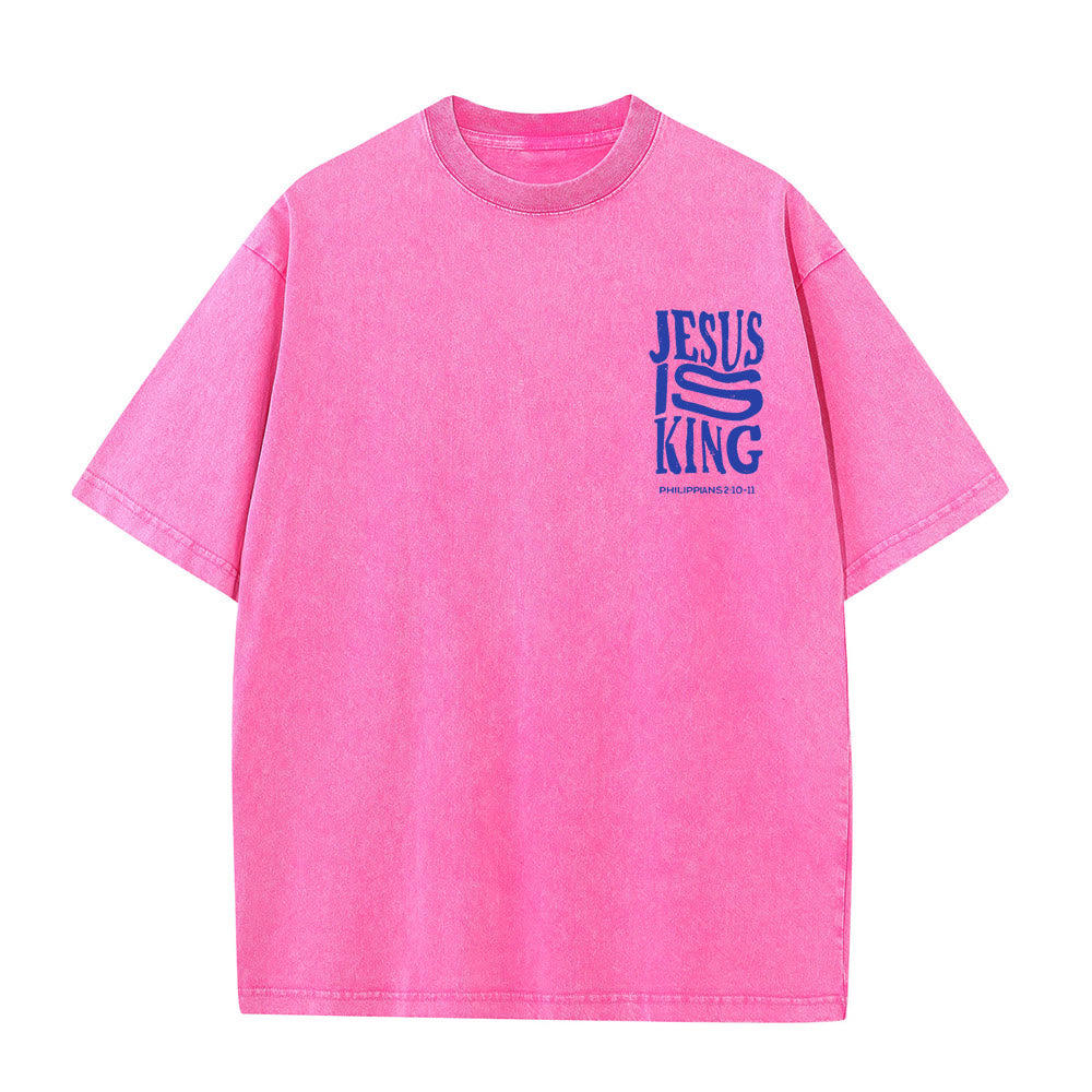 Christianartworkshop Jesus Is King Graphic Unisex Washed T-Shirt - image 11