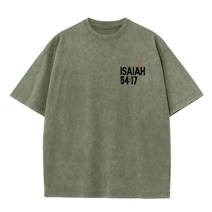 Christianartworkshop No Weapon Formed Against Me Graphic Unisex Washed T-Shirt - image 16