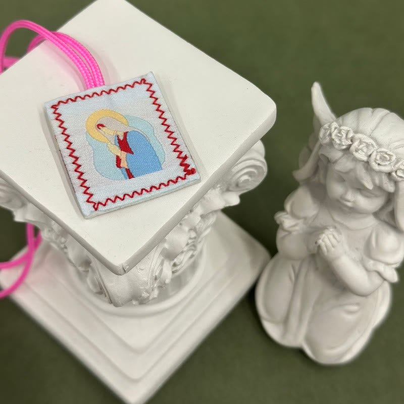 Christianartworkshop Sacred Jesus & Our Lady Scapular: Tender Reminder of Her Care - F - image 6