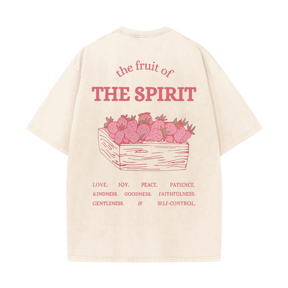Christianartworkshop Fruit Of The Spirit Unisex Washed T-Shirt - Apricot - 5XL - image 15
