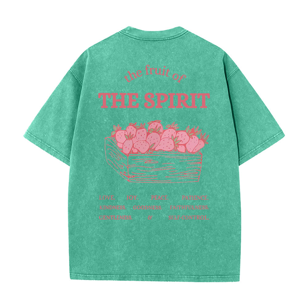 Christianartworkshop Fruit Of The Spirit Unisex Washed T-Shirt - Green - 5XL - image 19