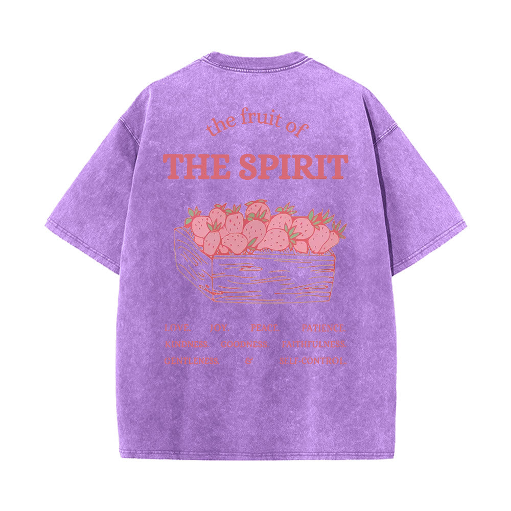 Christianartworkshop Fruit Of The Spirit Unisex Washed T-Shirt - Purple - 5XL - image 17