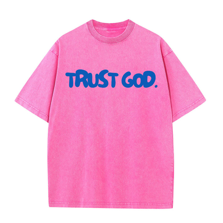 Christianartworkshop Trust In God Unisex Washed T-Shirt - Pink - 5XL - image 7