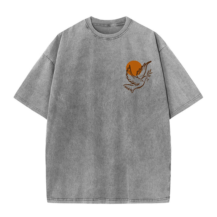 Christianartworkshop Spirit of the Lord and Freedom Unisex Washed T-Shirt - image 7