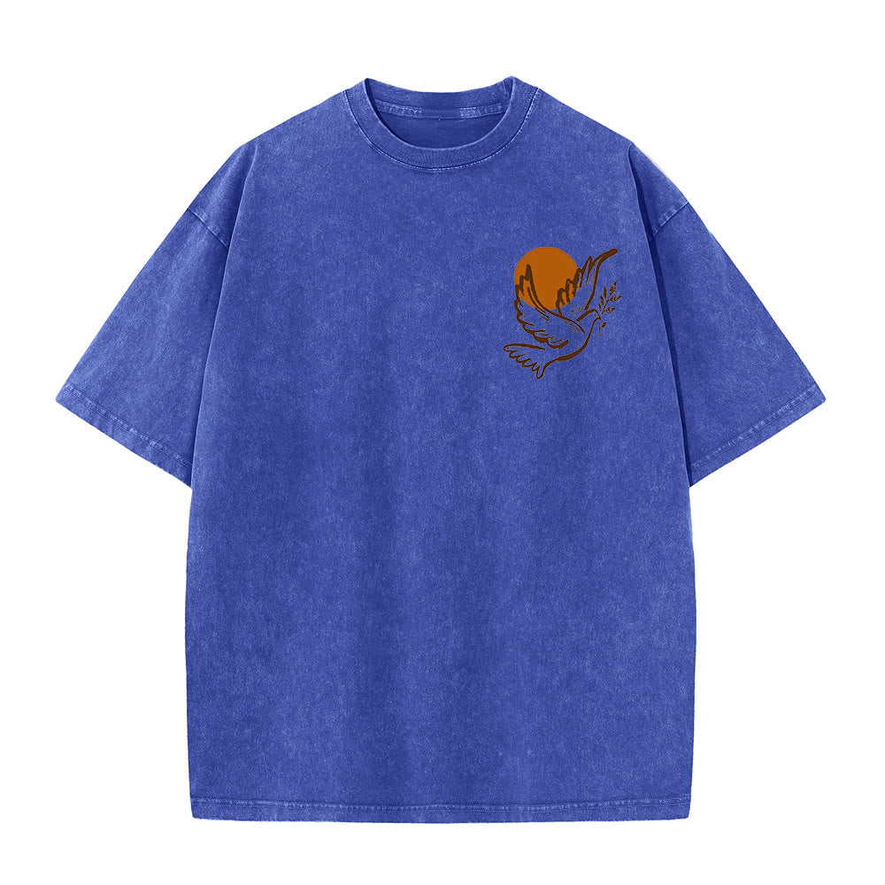 Christianartworkshop Spirit of the Lord and Freedom Unisex Washed T-Shirt - image 5