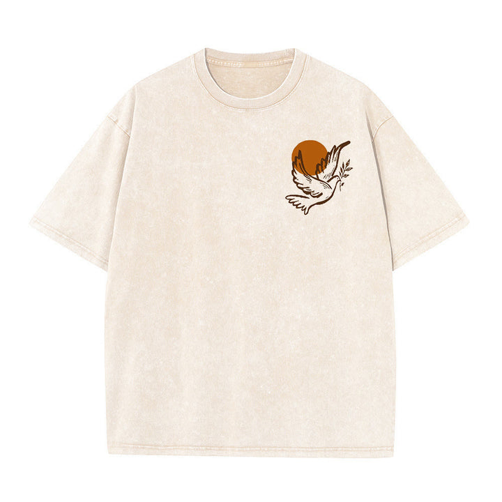 Christianartworkshop Spirit of the Lord and Freedom Unisex Washed T-Shirt - image 3