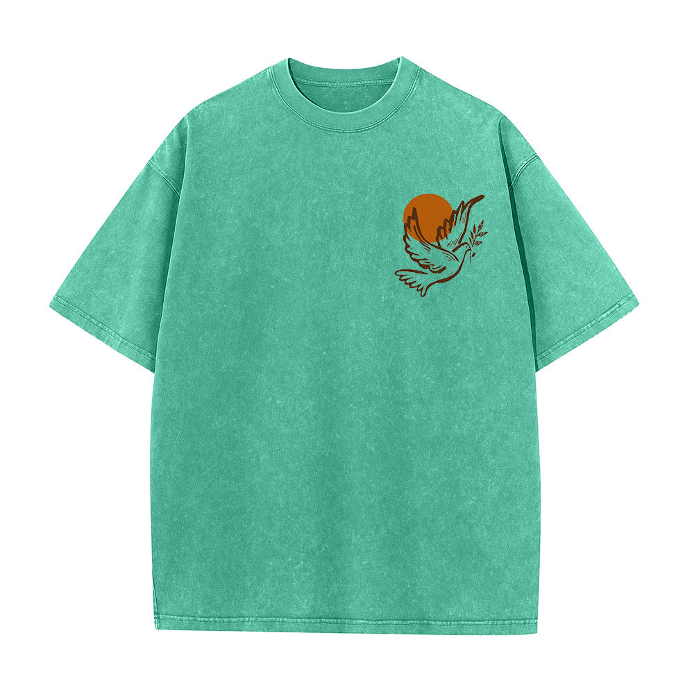 Christianartworkshop Spirit of the Lord and Freedom Unisex Washed T-Shirt - image 1