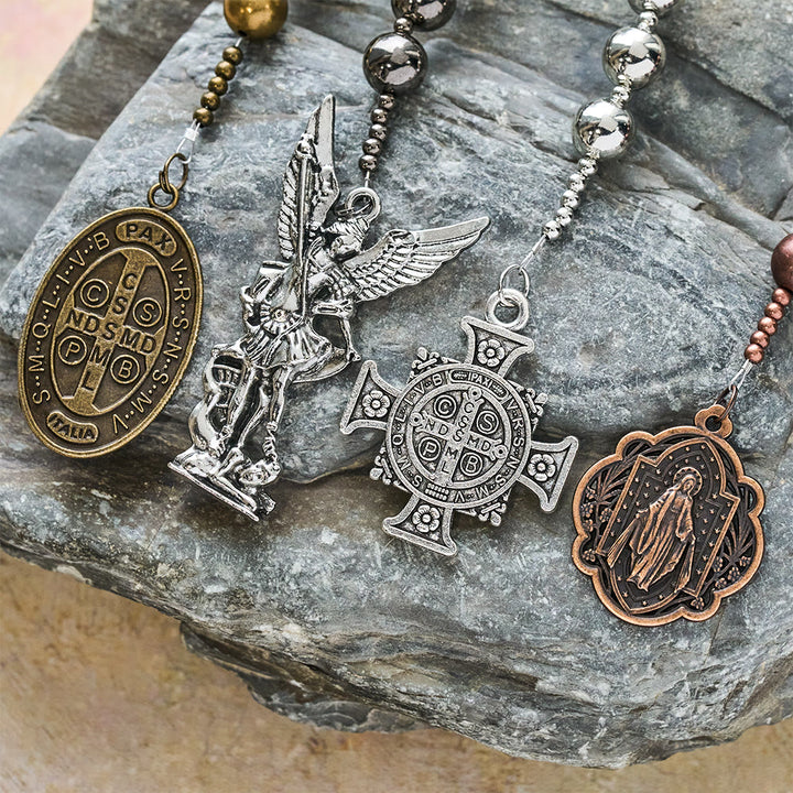 Christianartworkshop The Four Protect Battle Beads Pocket Rosary Series in 4 Warrior Finishes - image 3