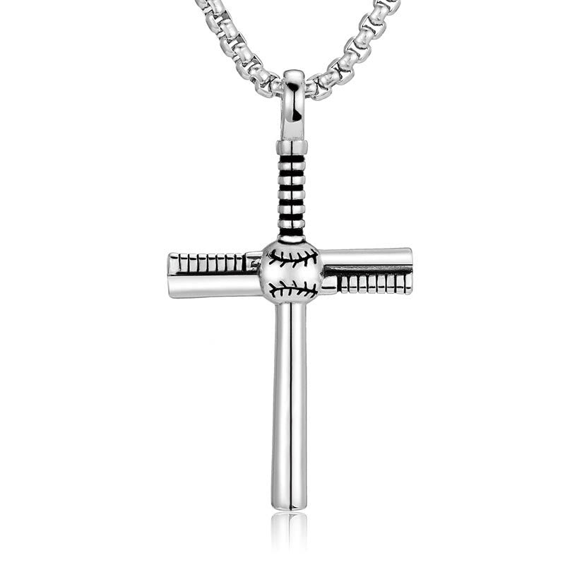 Christianartworkshop Baseball Motif Cross Pendant: Faith & Passion for Daily Wear - Silver - image 7