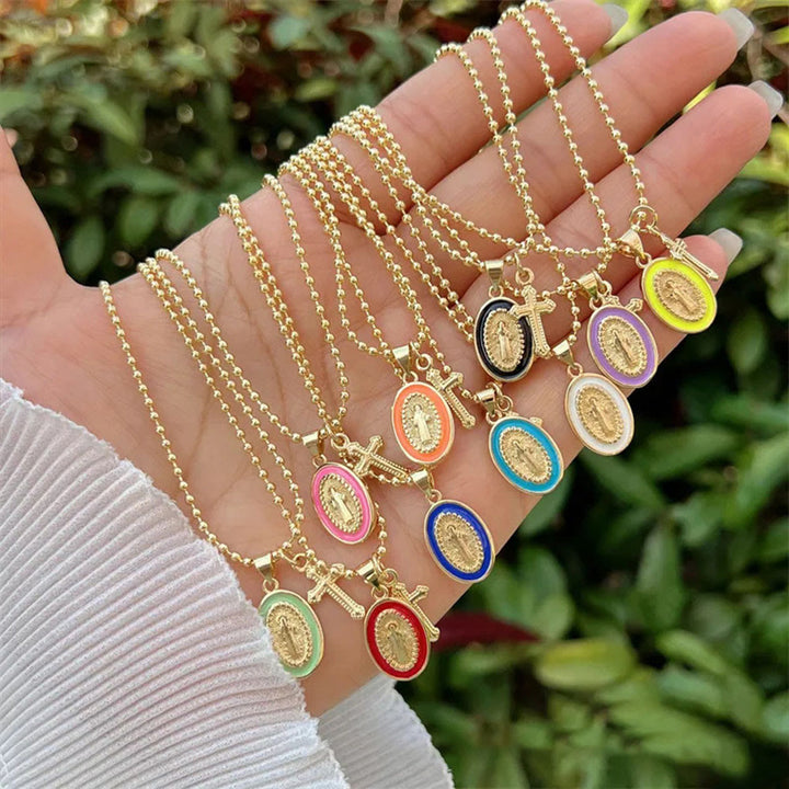 Christianartworkshop Dual-Faith Our Lady & Cross Necklace: Steady Companion for Daily Belief - image 0