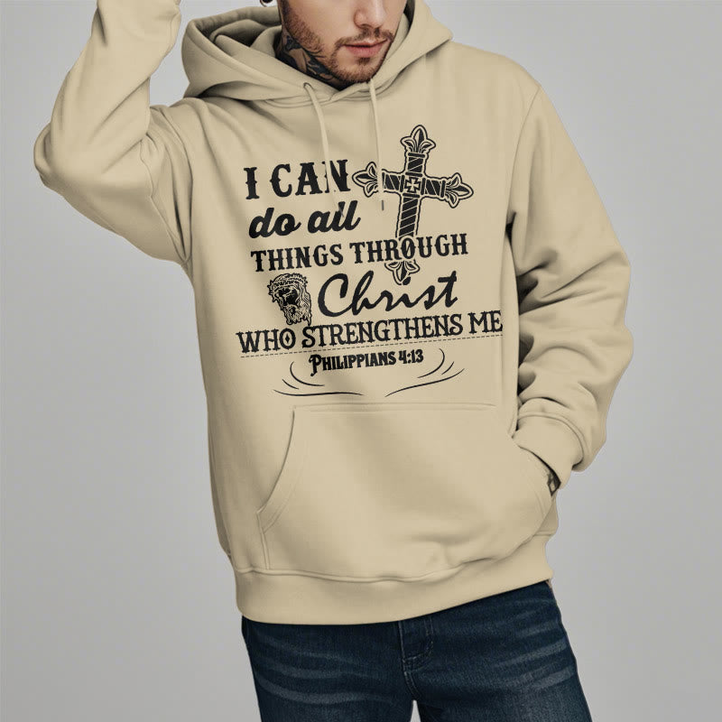 Christianartworkshop Quotation Style I Can Do All Things Fleece Lined Polyester Hoodie - image 7