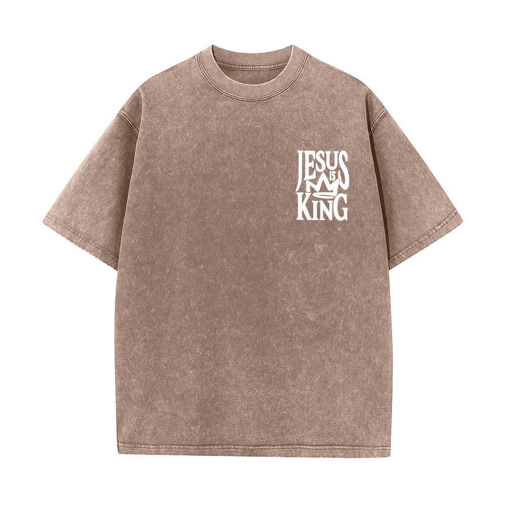 Christianartworkshop Jesus is King Statement Unisex Washed T-Shirt - image 17