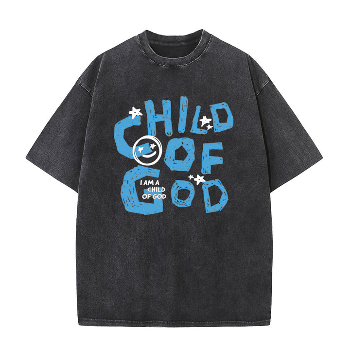 Christianartworkshop Child of God Unisex Washed T-Shirt - Black - 5XL - image 2