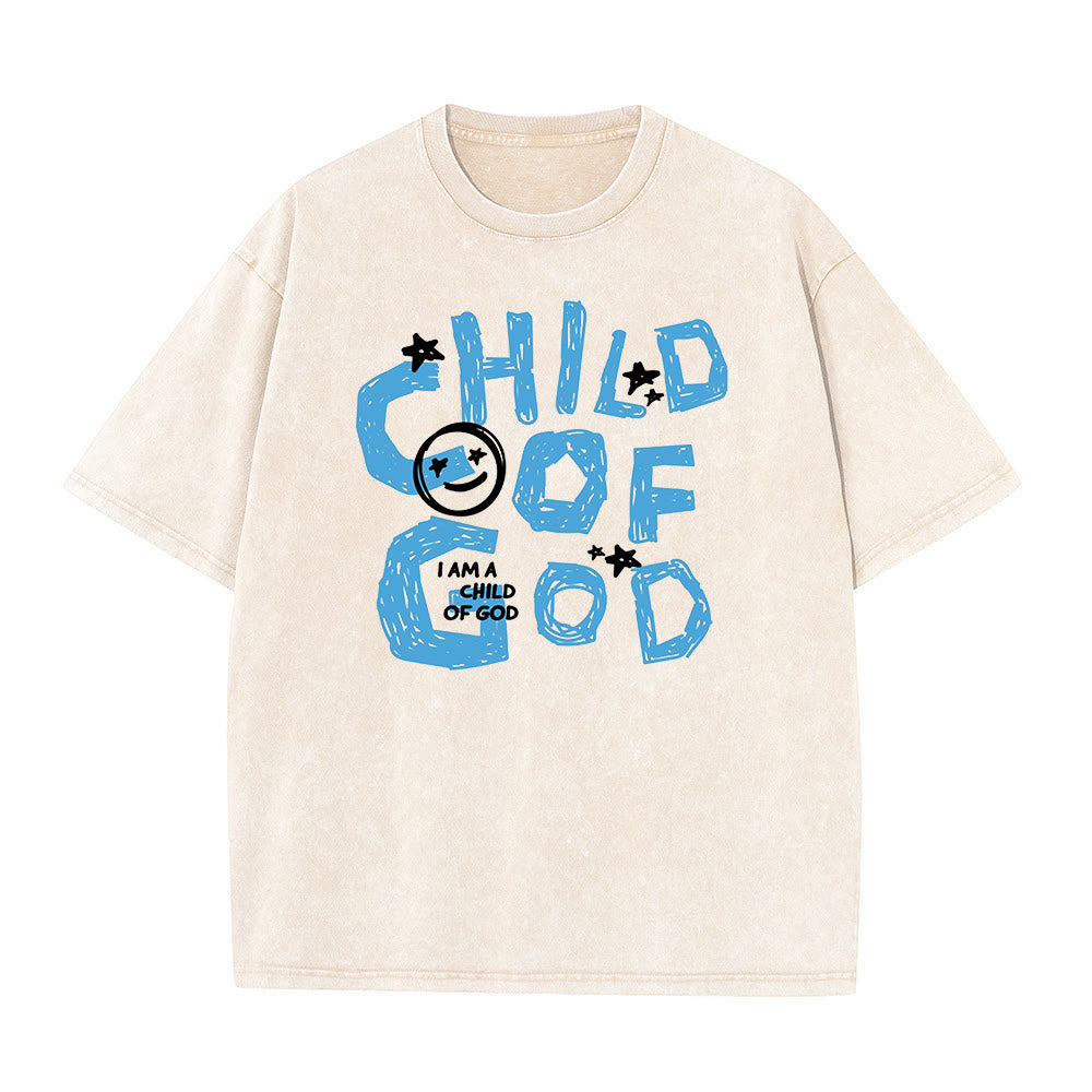 Christianartworkshop Child of God Unisex Washed T-Shirt - Apricot - 5XL - image 1