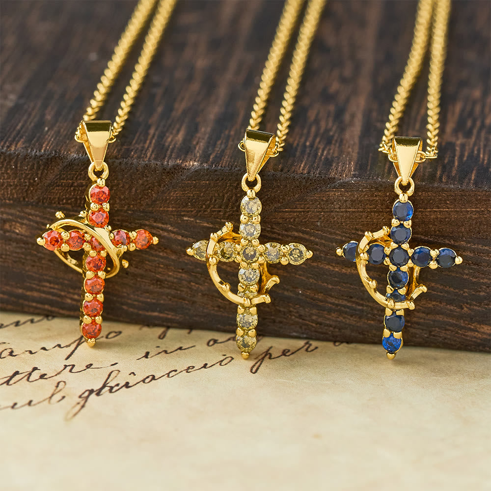 Christianartworkshop Faith - Symbol Cross Necklace with Monthly Birthstone Accents - image 4