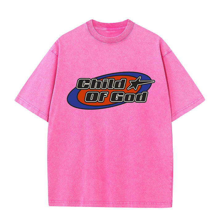 Christianartworkshop Child of God Graphic Unisex Washed T-Shirt - Pink - 5XL - image 8