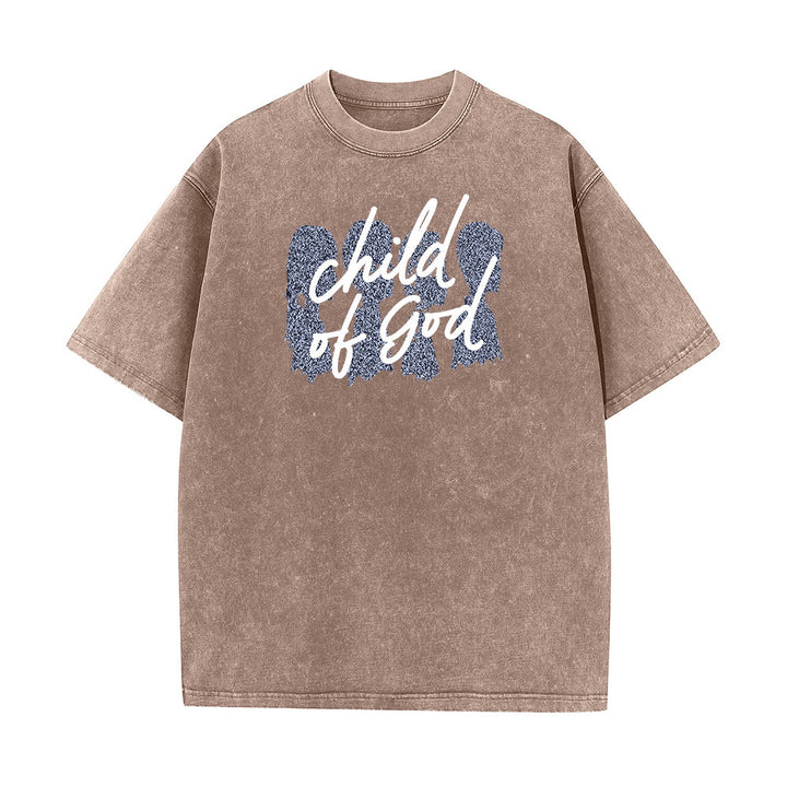Christianartworkshop Child of God Unisex Washed T-Shirt - Coffee - 5XL - image 6