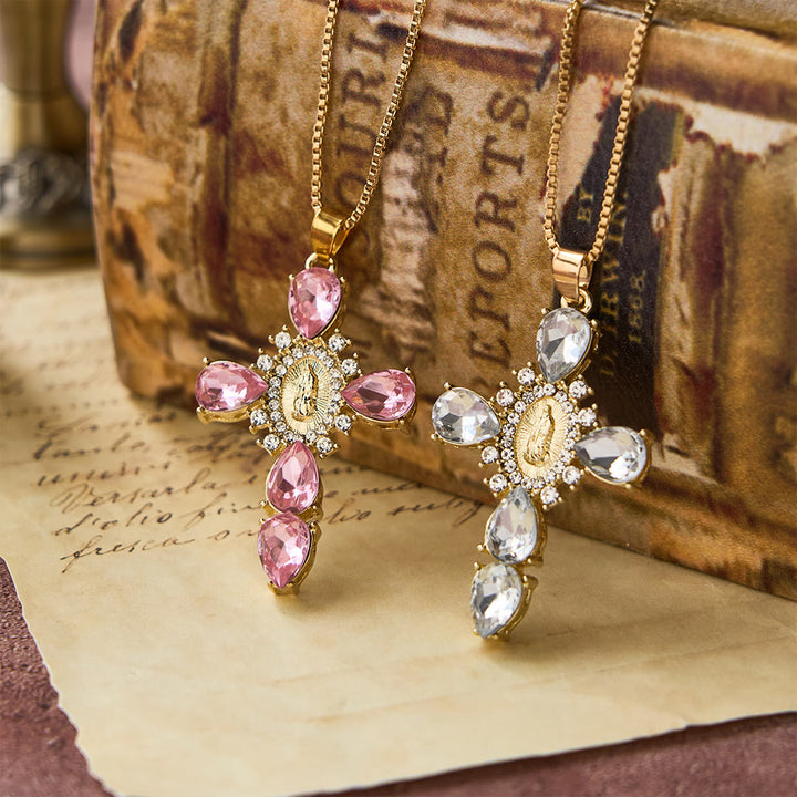 Christianartworkshop Diamond Virgin Mary Cross Necklace - image 2