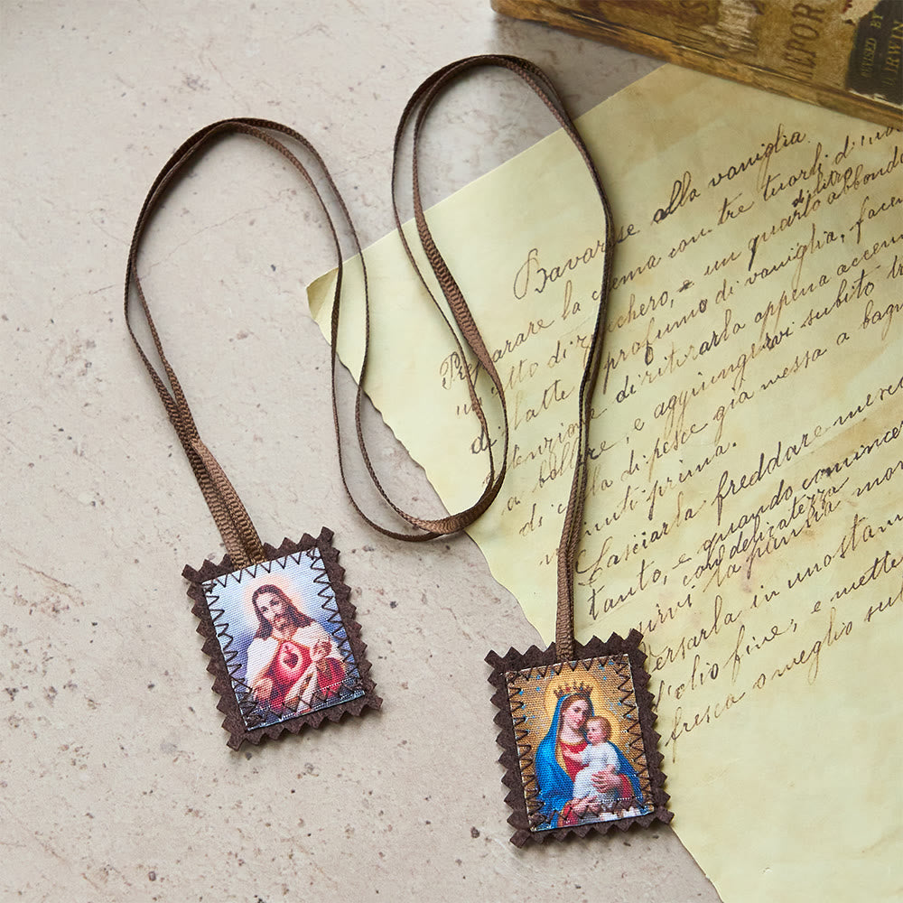 Christianartworkshop Sacred Heart and Madonna Scapular – A Dual Devotion to Jesus and Mary - image 4