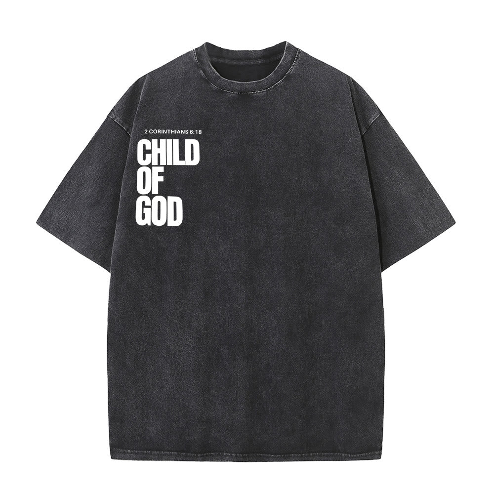 Christianartworkshop Minimalist Child of God Unisex Washed T-Shirt: Bold Faith in Clean Design - image 1