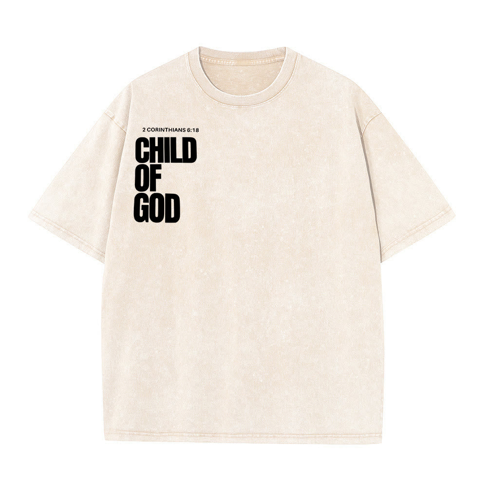 Christianartworkshop Minimalist Child of God Unisex Washed T-Shirt: Bold Faith in Clean Design - image 11