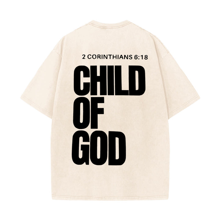 Christianartworkshop Minimalist Child of God Unisex Washed T-Shirt: Bold Faith in Clean Design - Apricot - 5XL - image 10