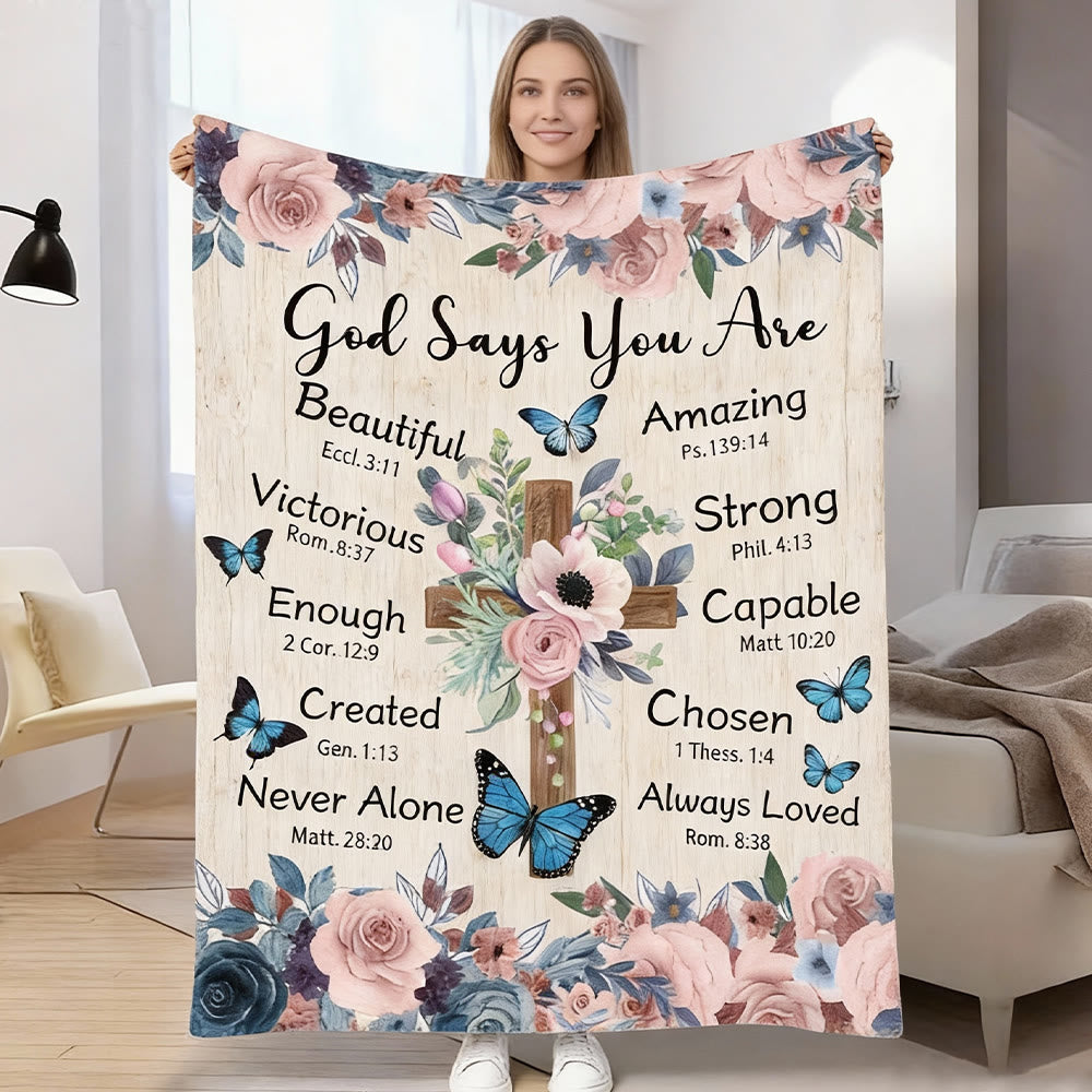 Christianartworkshop God Says You Are Faith Blanket: His Affirmation in Comfort - God Says You Are - 70.87''*90.55''/180*230cm - image 0