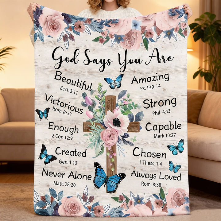Christianartworkshop God Says You Are Faith Blanket: His Affirmation in Comfort - image 5