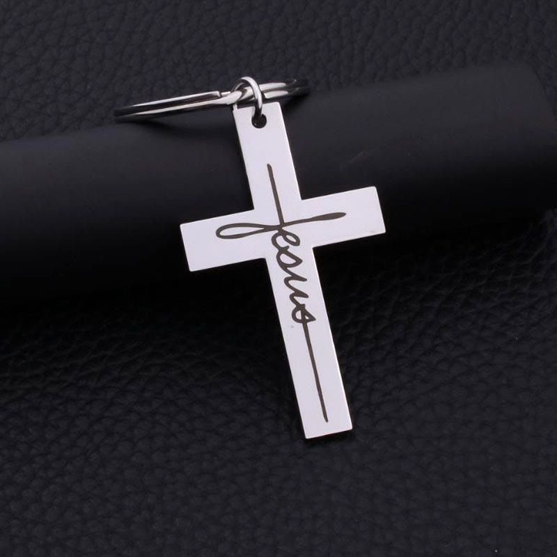Christianartworkshop Jesus Cross Faith Keychain: His Name in Daily Moments - image 3