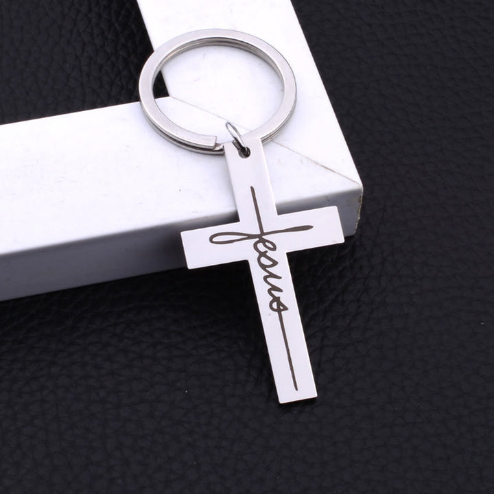 Christianartworkshop Jesus Cross Faith Keychain: His Name in Daily Moments - image 4