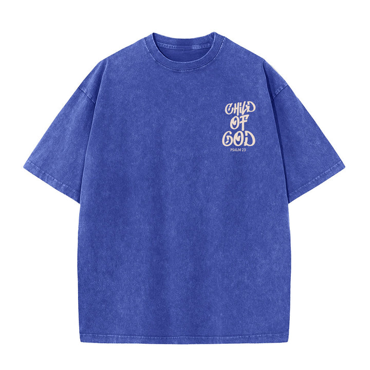 Christianartworkshop Chic Spiritual Child of God Psalm 23 Unisex Washed T-Shirt - image 8