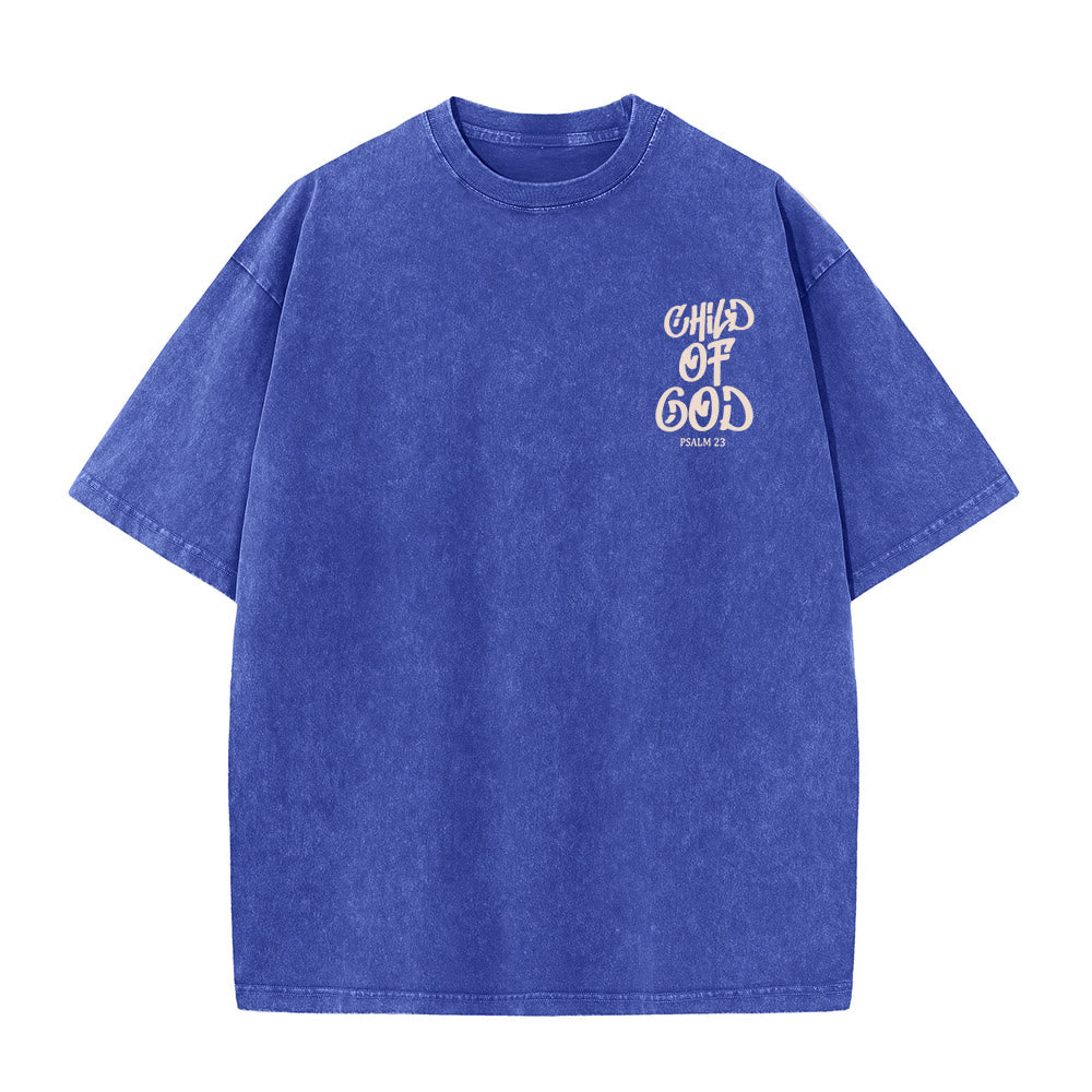 Christianartworkshop Chic Spiritual Child of God Psalm 23 Unisex Washed T-Shirt - image 7