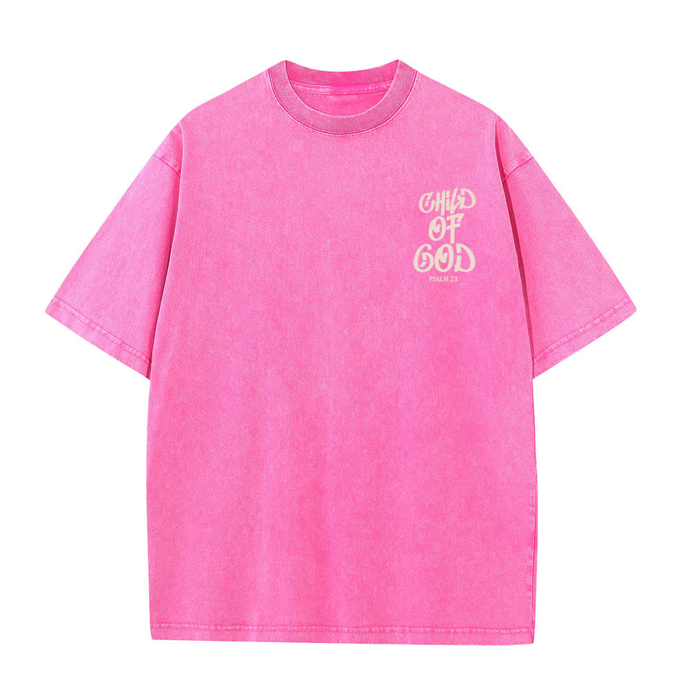 Christianartworkshop Chic Spiritual Child of God Psalm 23 Unisex Washed T-Shirt - image 17