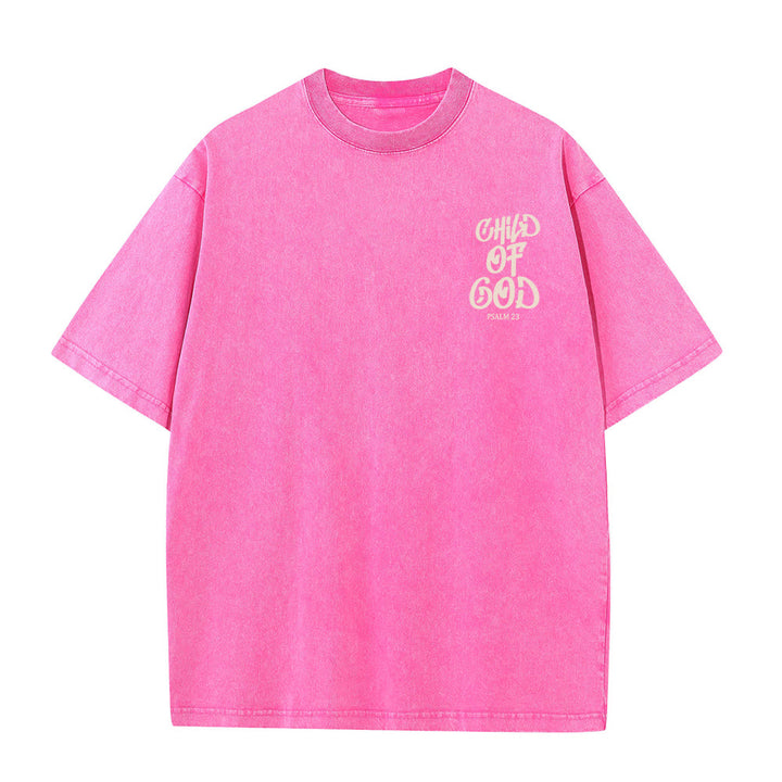 Christianartworkshop Chic Spiritual Child of God Psalm 23 Unisex Washed T-Shirt - image 17