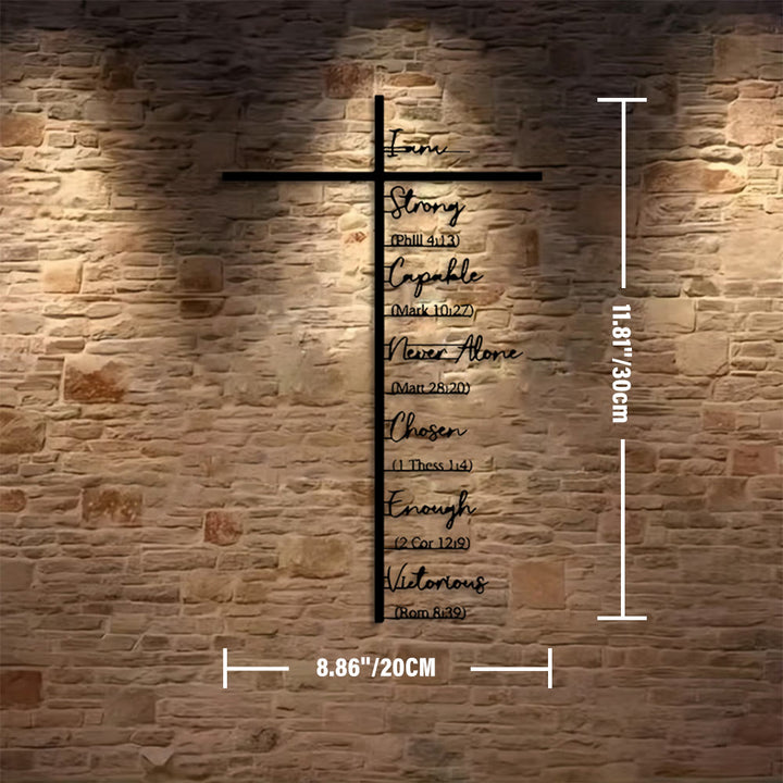 Christianartworkshop Biblical Verse Cross Metal Wall Decor: Daily Faith Reminder - Black - 8.86''*11.81''/20*30cm - image 2
