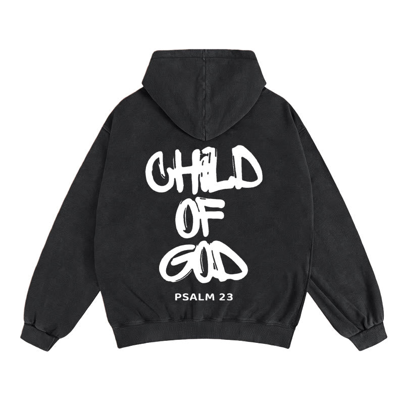 Christianartworkshop Child of God Hooded Jacket: Psalm 23 Comfort Statement - Black - 2XL - image 4