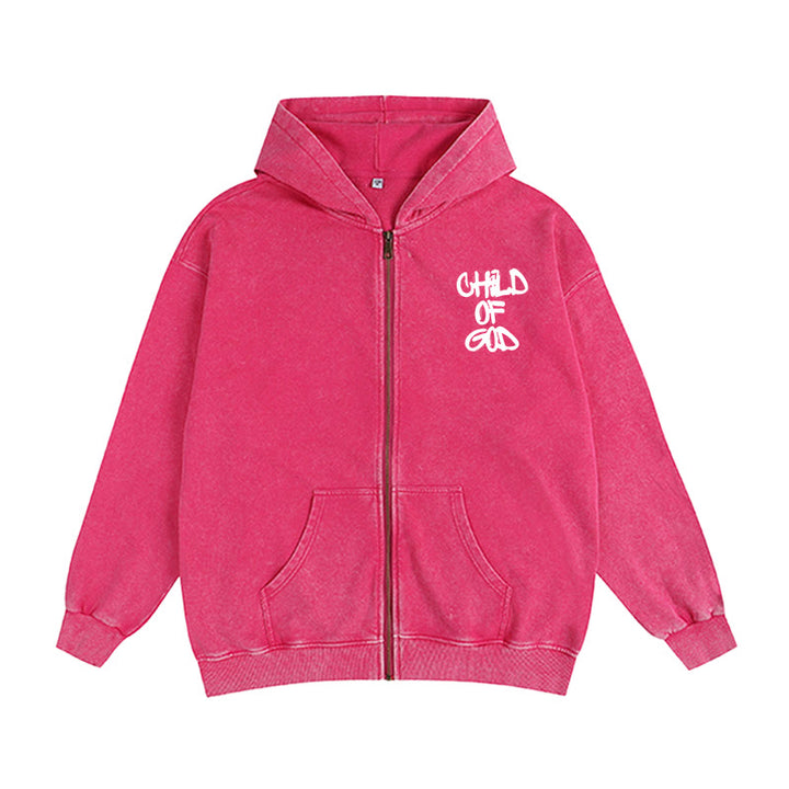 Christianartworkshop Child of God Zip-Up Hooded Jacket: Psalm 23 Comfort Statement - image 11