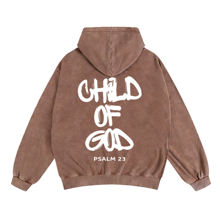 Christianartworkshop Child of God Zip-Up Hooded Jacket: Psalm 23 Comfort Statement - Coffee - 2XL - image 7