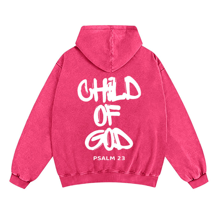 Christianartworkshop Child of God Hooded Jacket: Psalm 23 Comfort Statement - Rose - 2XL - image 11