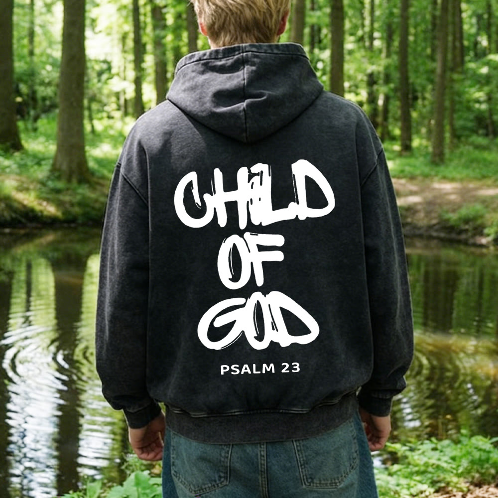 Christianartworkshop Child of God Hooded Jacket: Psalm 23 Comfort Statement - image 6