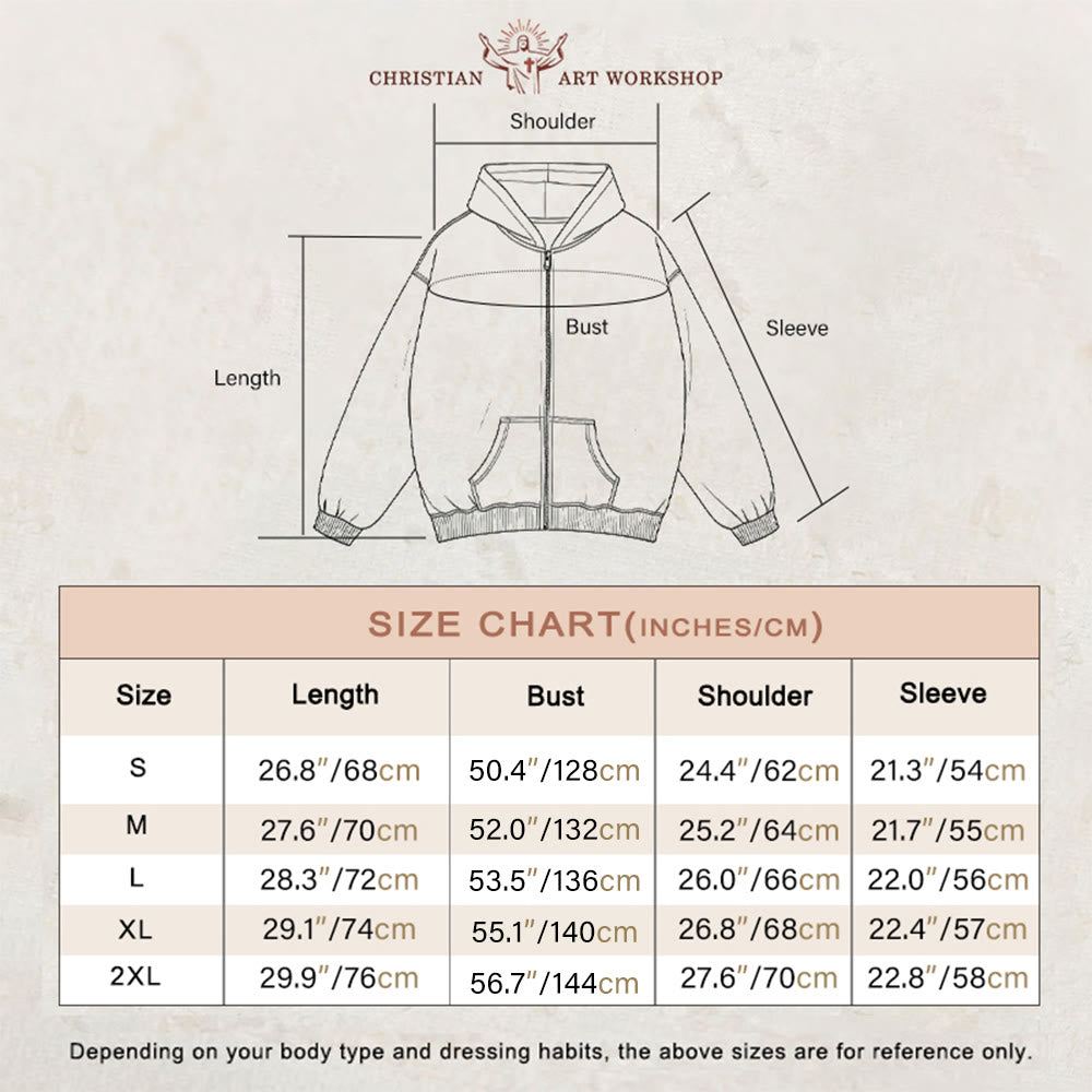 Christianartworkshop Child of God Hooded Jacket: Psalm 23 Comfort Statement - image 2